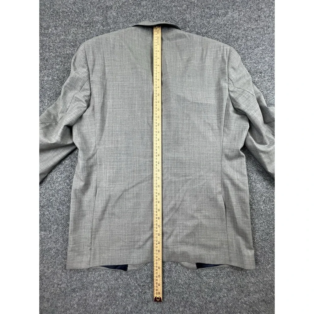 Jack Victor Elite Gray 100%‎ Wool Blazer Vitale Barberis Canonico Super 120s 44R